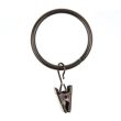 Metal curtain ring with a clamp / 30004-NIB Black nickel / 35 mm