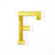 Iron-on motif / Letters / Gold / F