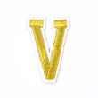 Iron-on motif / Letters / Gold / V