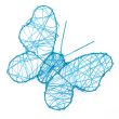 Decoration / Wire butterfly / Turquoise