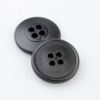 Round button with border / 25 mm / black leather