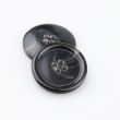 Round button with border / 20 mm / Shiny Black-brown
