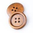 Wooden Button with 4 holes / 23 mm / Brown