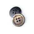 Wooden Button with 4 holes / 18 mm / Brown-black