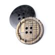 Wooden Button with 4 holes / 25 mm / Brown-black