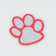 Reflective iron-on motif / Paw / 45 x 50 mm / Red