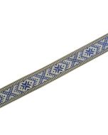 String with folk patterns 42 mm / Blue-Grey
