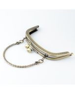Metal purse frame with handle 16.5x14 cm / Oxide