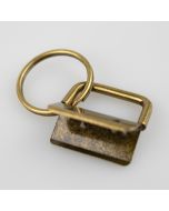 Metallic Belt end with key ring 25 mm / Oxide