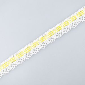Cotton lace with ribbon / Yellow