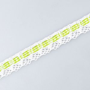 Cotton lace with ribbon / Green