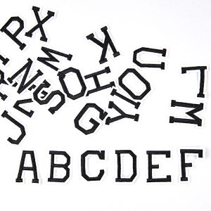 Iron-on motif / Letters / Black / 26 different
