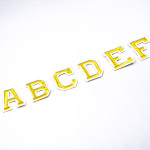 Iron-on motif / Letters / Gold / 26 different