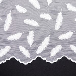 Embroidered curtain voile Mapanga / White