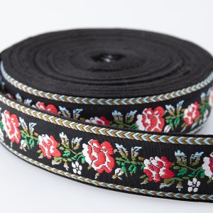 String with folk patterns / Roses / 34 mm