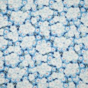 Cotton poplin Floral / Blue