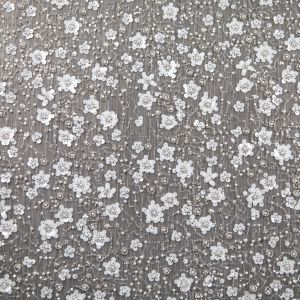 Pearl embroidery fabric / White