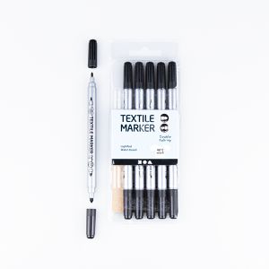 Textile markers double felt tip / Black