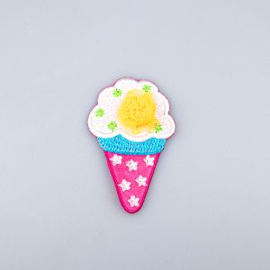 Iron on motif / Ice cream with tulle rose