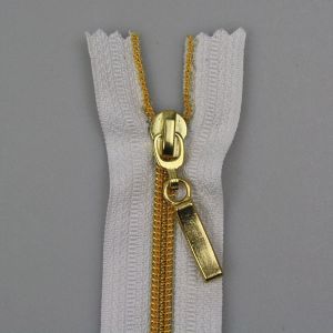 5 mm zipper with one slider White gold / 65 cm open-ended