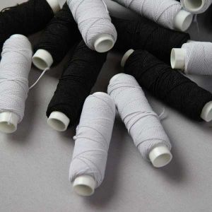 Shirring Elastic / Black White