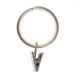 Metal curtain ring with a clamp, plastic core / 30006-NIM Matte nickel / 35 mm