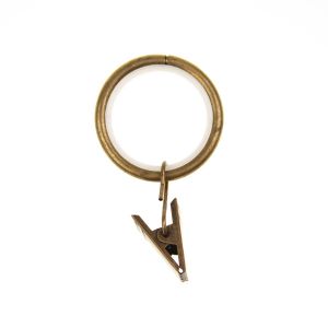 Metal curtain ring with a clamp, plastic core / 30005-OX  Oxide / 27 mm