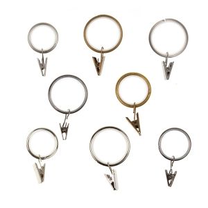 Metal curtain ring with a clamp, plastic core / Different shades / Different sizes