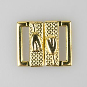 Metal bikini bra fastener 15 mm / gold