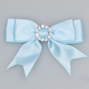 Bow ribbon with a clasp / Light blue