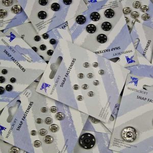 Metallic Sew on Snap Fastenersr / Range of black / 10 pieces