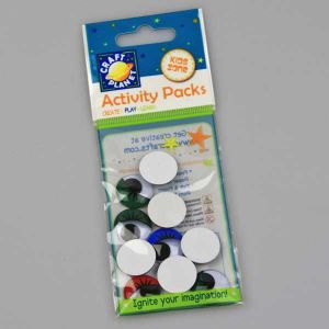 Glue on painted moving eyes / Round / 15 mm (16 pcs)