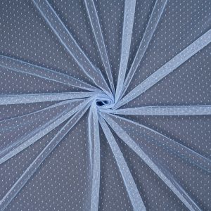 Spotted tulle / Dot Mesh fabric / Sky blue