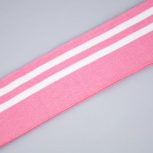 Striped ribbing 6 cm / Pink White