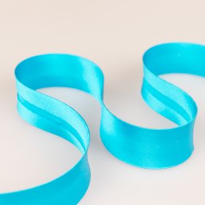 Satin bias binding 19 mm / 17 Aqua