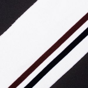 Double ribbing / White with a black and dark red stripe