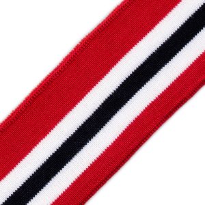 Ribbing / Red with a black-and-white stripe