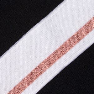 Ribbing / White with a shiny pink stripe