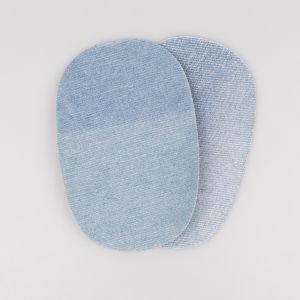 Iron on denim patches 10 x 15 cm 2 pcs / Light blue