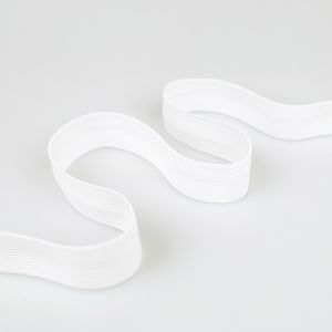 Elastic with silicone 25/5 mm / white