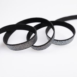 Elastic lurex 10 mm / black-silver