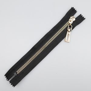 5 mm closed-ended Chunky zip 16 cm / Black-gold