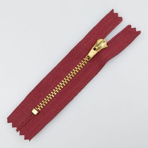 4 mm zipper for jeans 8-10 cm / 148 Red-Gold