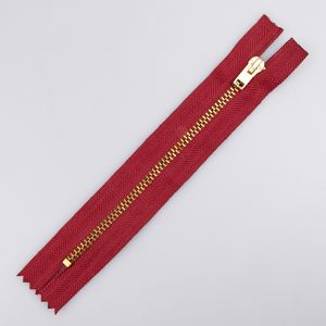 4 mm zipper for jeans 15-16 cm / 163 Red-Gold