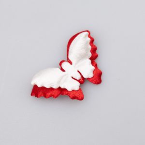 3D Sew-on motif BUTTERFLY 03 / White-Red