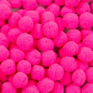 Acrylic pom-poms set 12 mm / Bright pink
