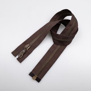 Metallic Zipper M5 open-ended 55 cm / 304 Brown- Oxide
