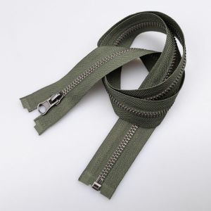 Metallic Zipper M5 open-ended 75 cm / 327 Khaki- Oxide