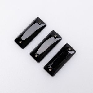 Glue-on faceted rhinestones 7x18 mm / Black
