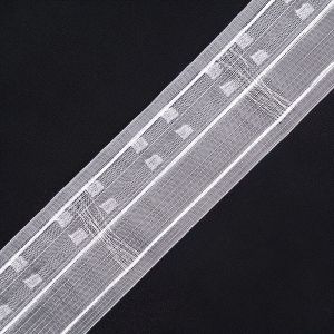 Curtain tape 75 mm, with II loops, 1:2 / Transparent